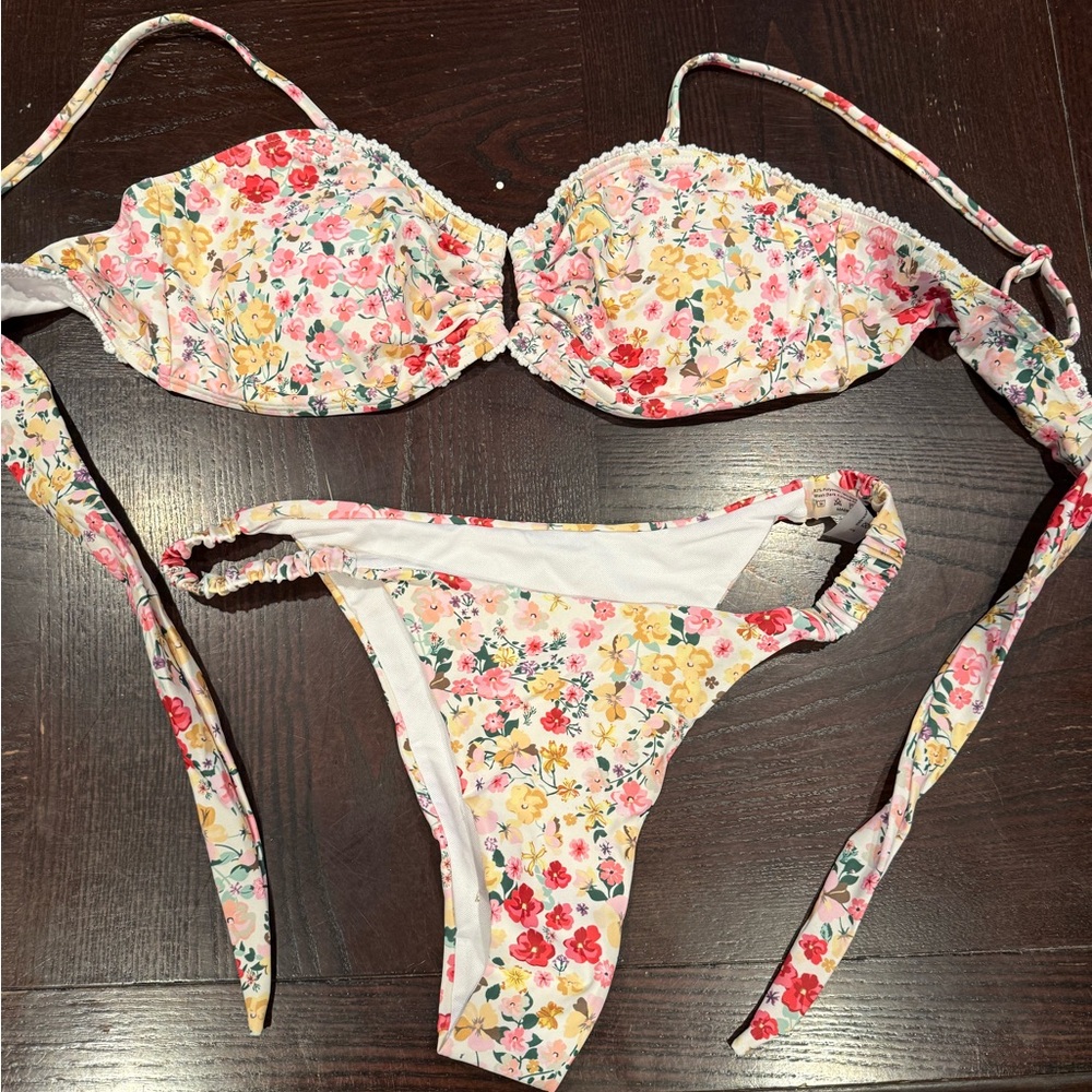 SHEIN Pink and Yellow Floral Bikini